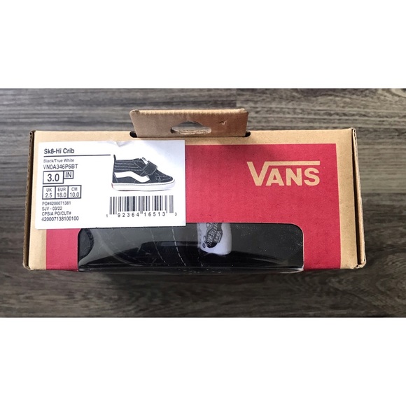 VANS CRIB VELCRO TODDLER SHOES SIZE 3-6 MONTHS - Picture 4 of 6